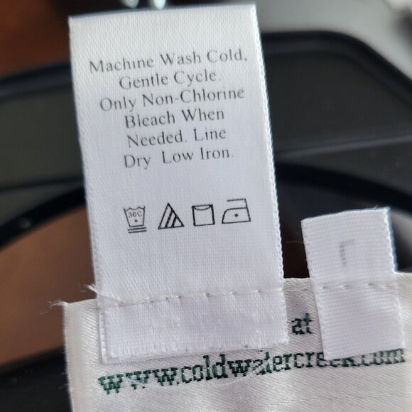 Coldwater Creek fully lined top with sheer 3/4" length sleeves blue/beige Size L - Picture 12 of 12